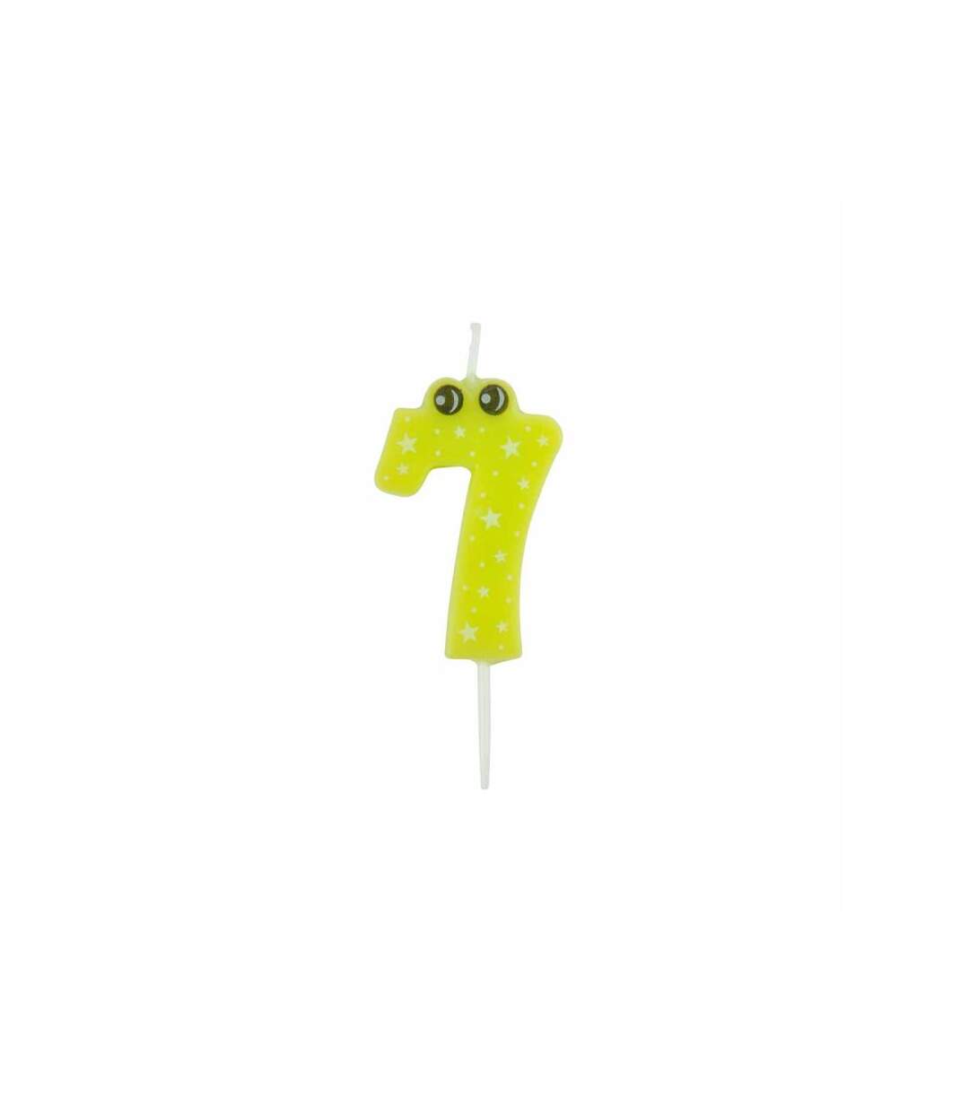 Paris Prix - Bougie D'anniversaire chiffre 7 5cm Vert Clair