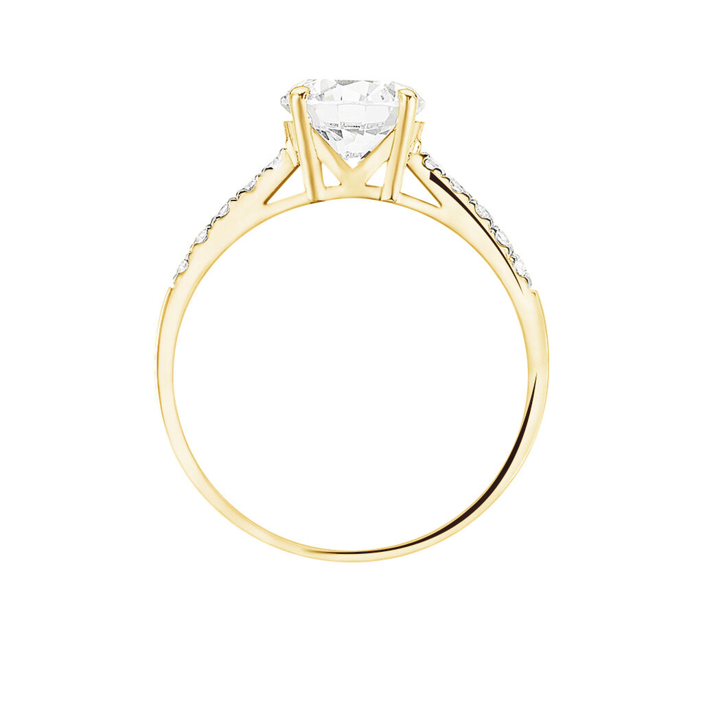Bague Solitaire Terese Or Jaune Oxyde De Zirconium