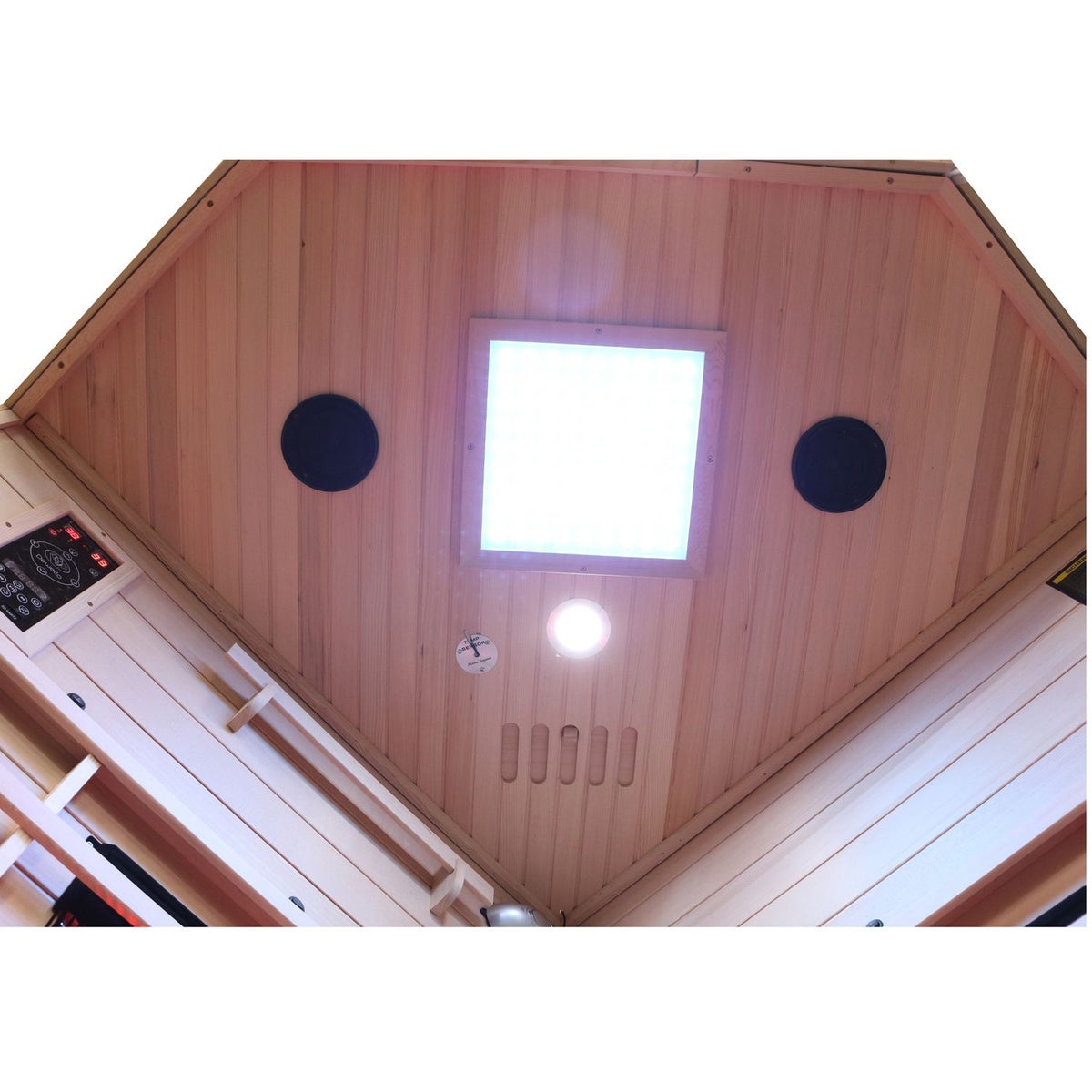 Dewello® Infraroodcabine Infraroodsauna BRANDON 120cm x 120cm incl. 6 full spectrum emitters, 3 koolstof emitters, 2 personen