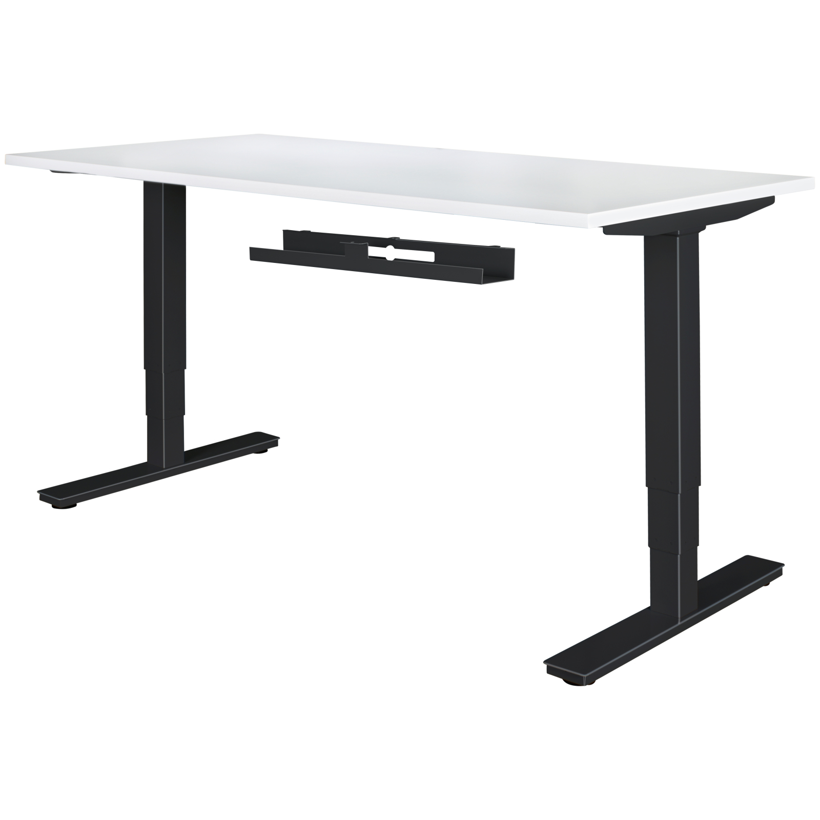 Schreibtisch-Kabelkanal - schwarz - Metall - 80x13 cm