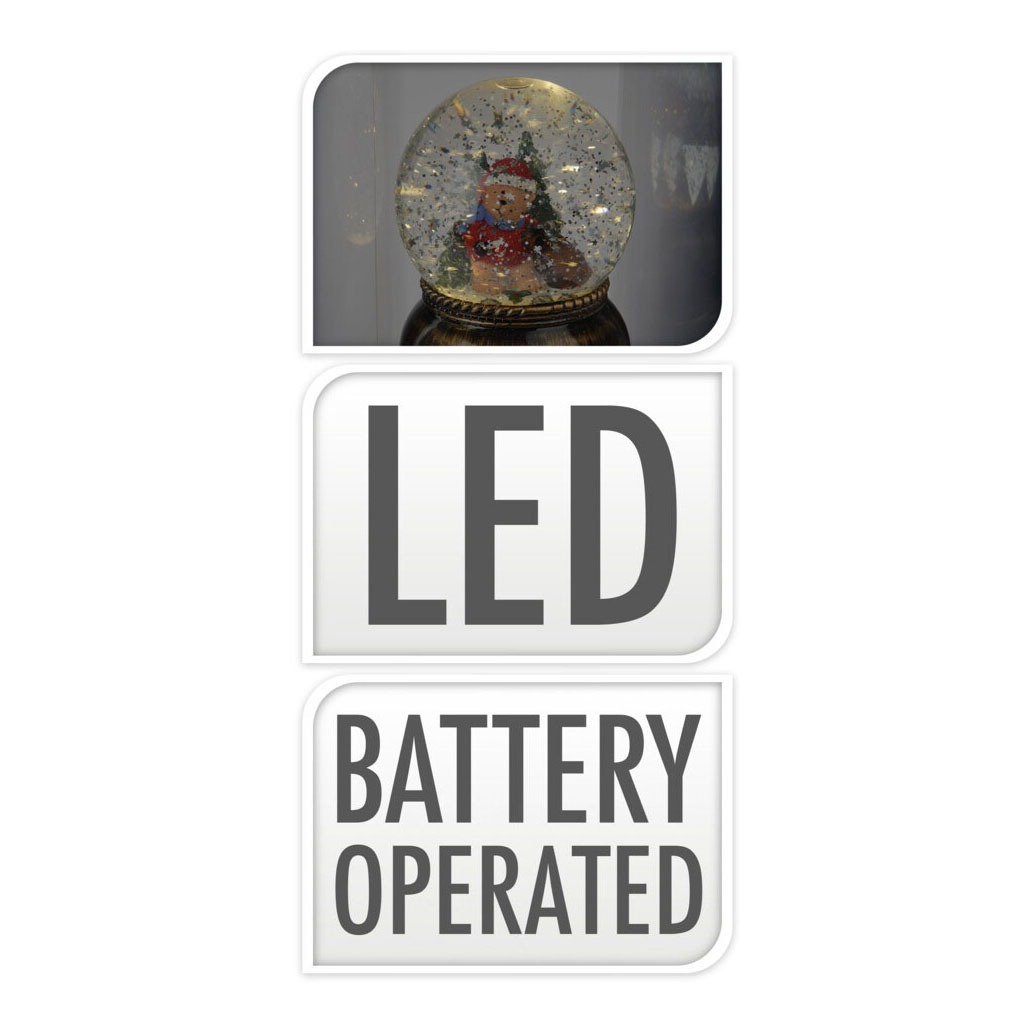 Schudbol Kerst met LED XL