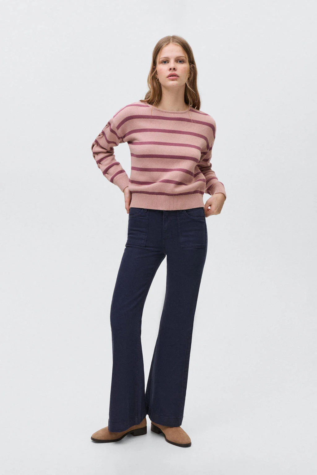 MANGO TEEN trui roze fijn gebreid