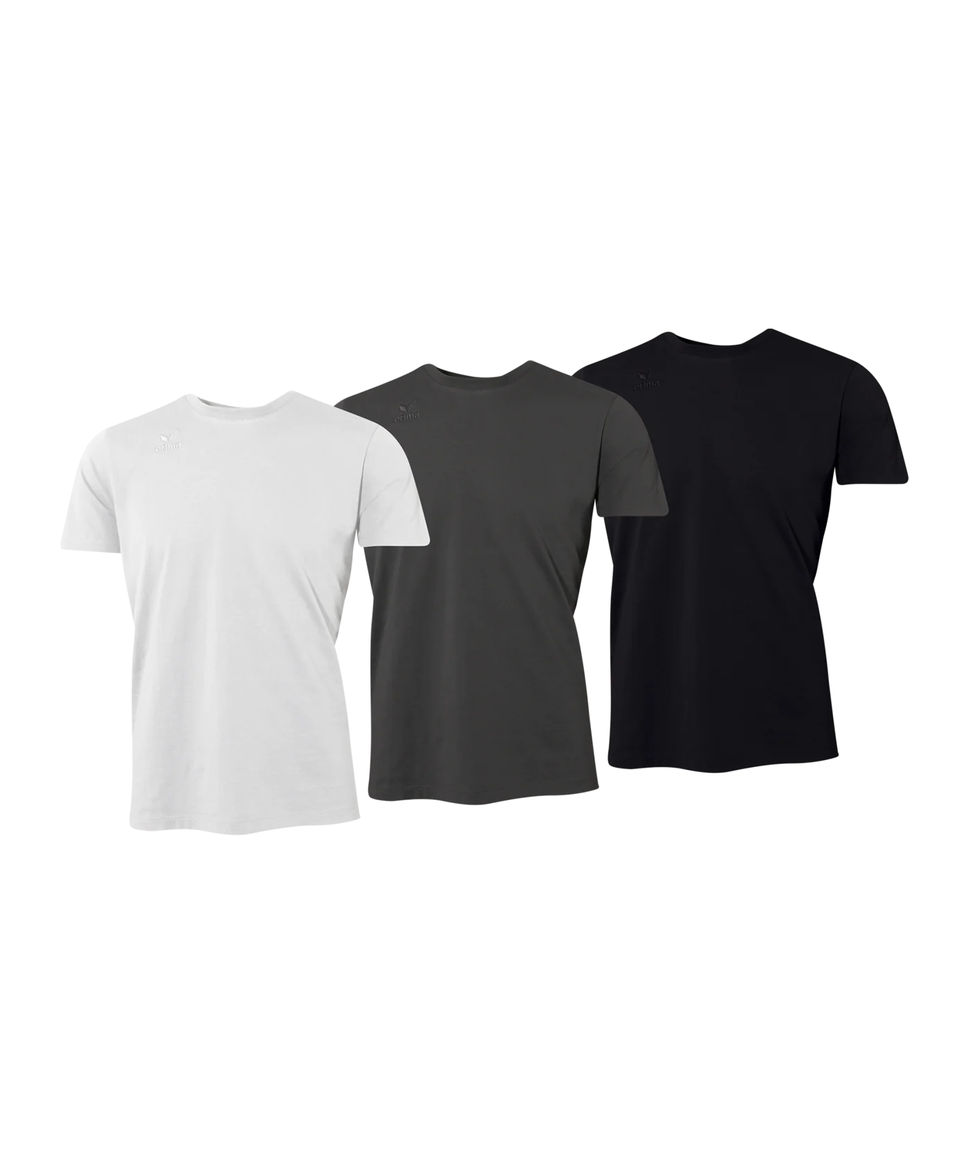Erima X Eleven T-Shirt 3er Kids Schwarz Grau Weiss