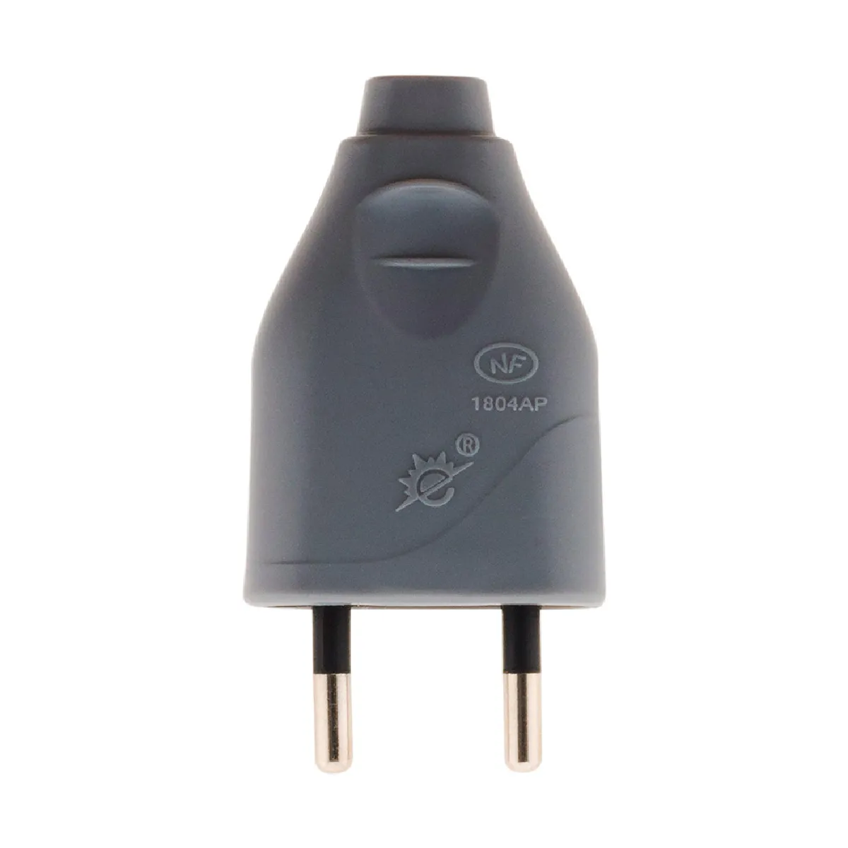 Zenitech Fiche mâle 2P 6A - Gris
