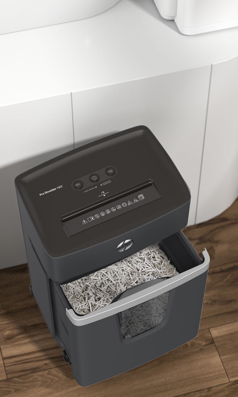 HP Aktenvernichter Pro 15cc Sicherheitsstufe P-4 Shredder Papier Kreditkarten