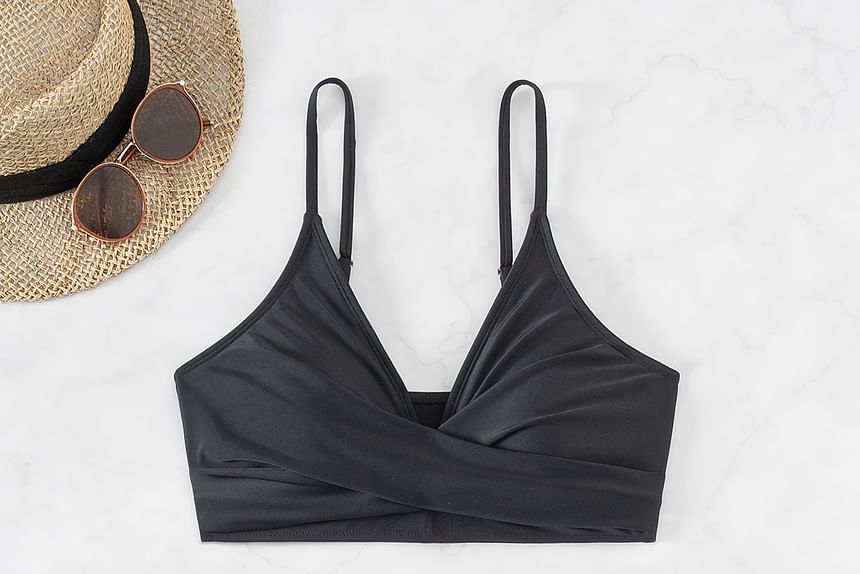 Serendo - Set: Effen geplooide bikinitop + broekje