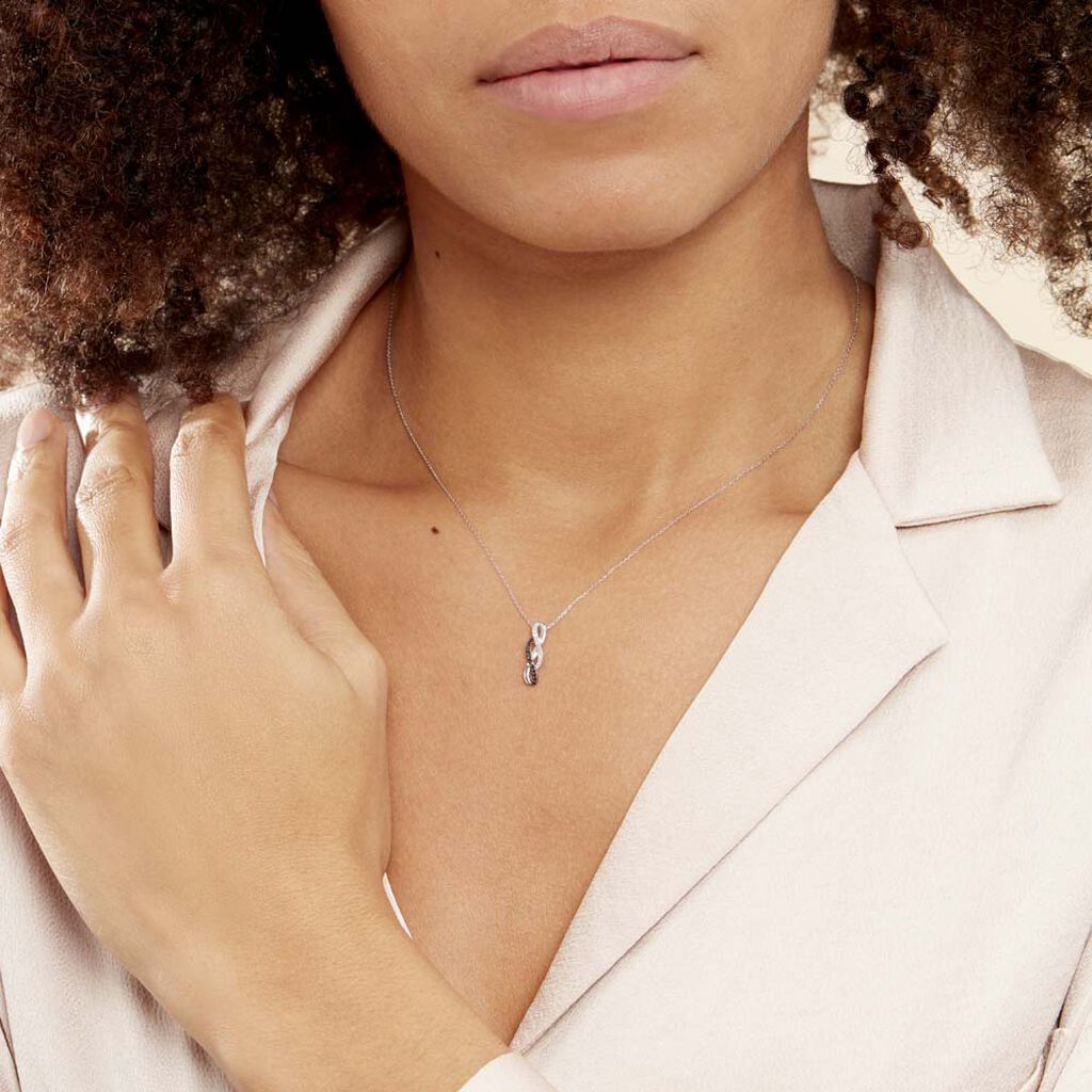 Collier Callune Or Blanc Diamant