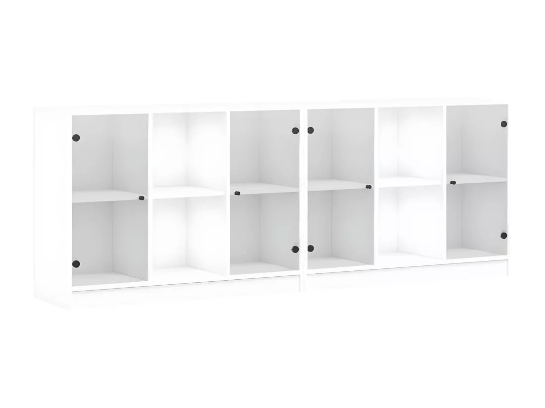 Bibliothèque avec portes blanc 204x37x75 cm bois d'ingénierie