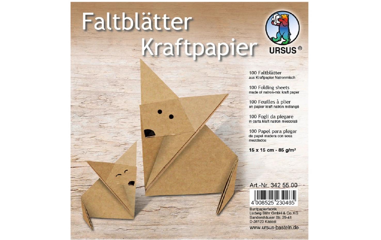 Faltblätter Origami 130 g/m², 15 x 15 cm, 100 BlattKraftpapier
