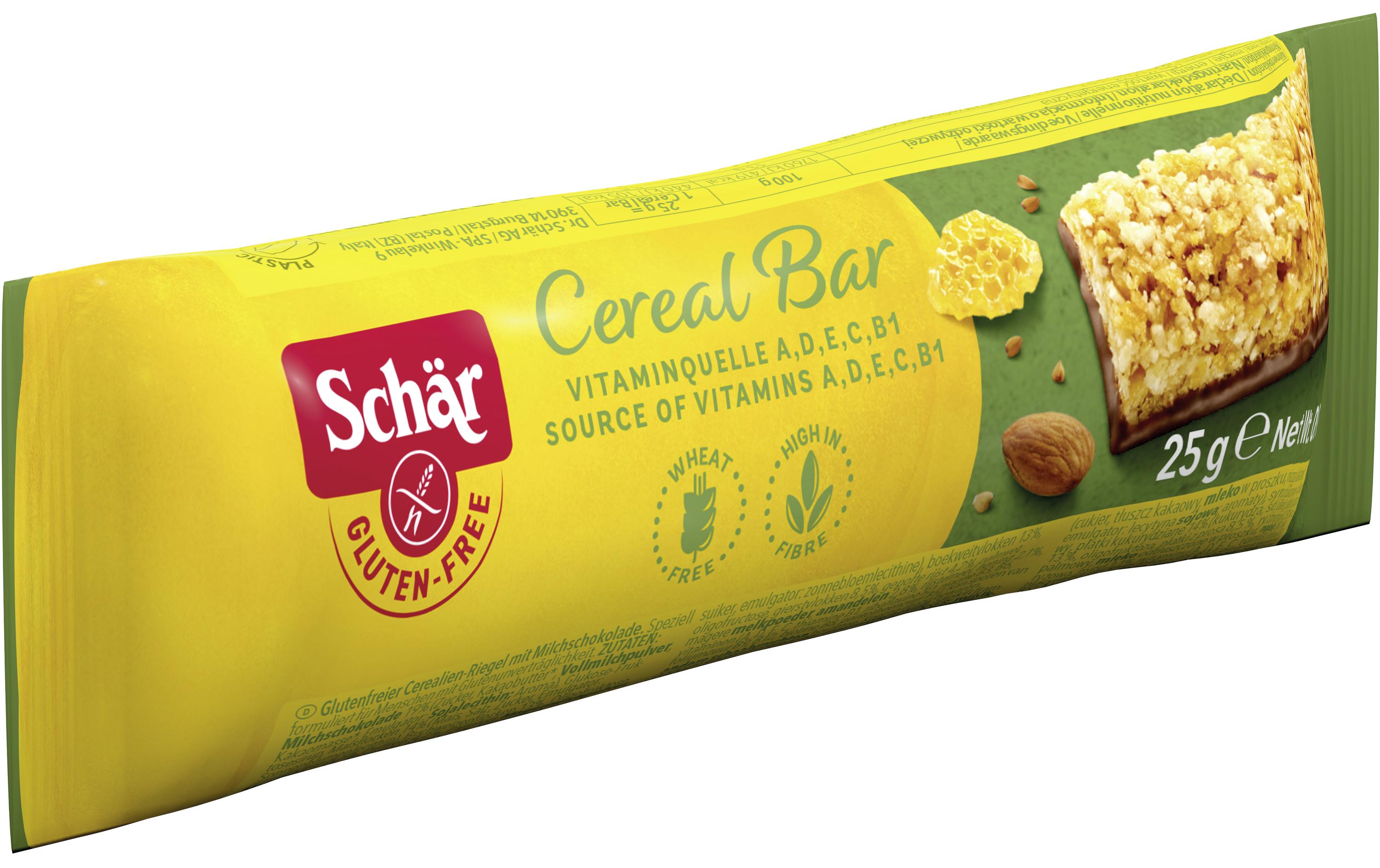 Riegel Cereal Bar Vitamin glutenfrei 25 gCerealien-Riegel mit Milchschokolade