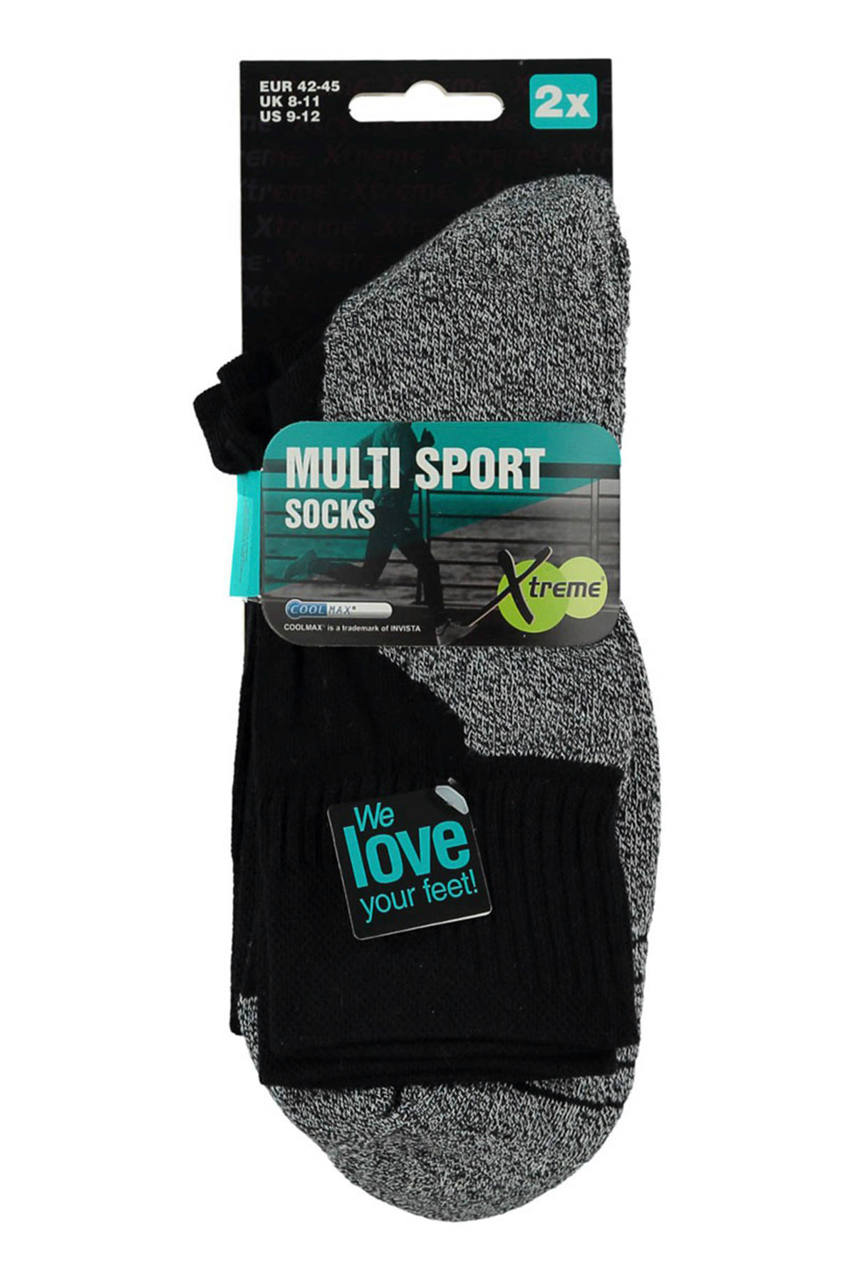 Xtreme sportsokken - set van 4 zwart