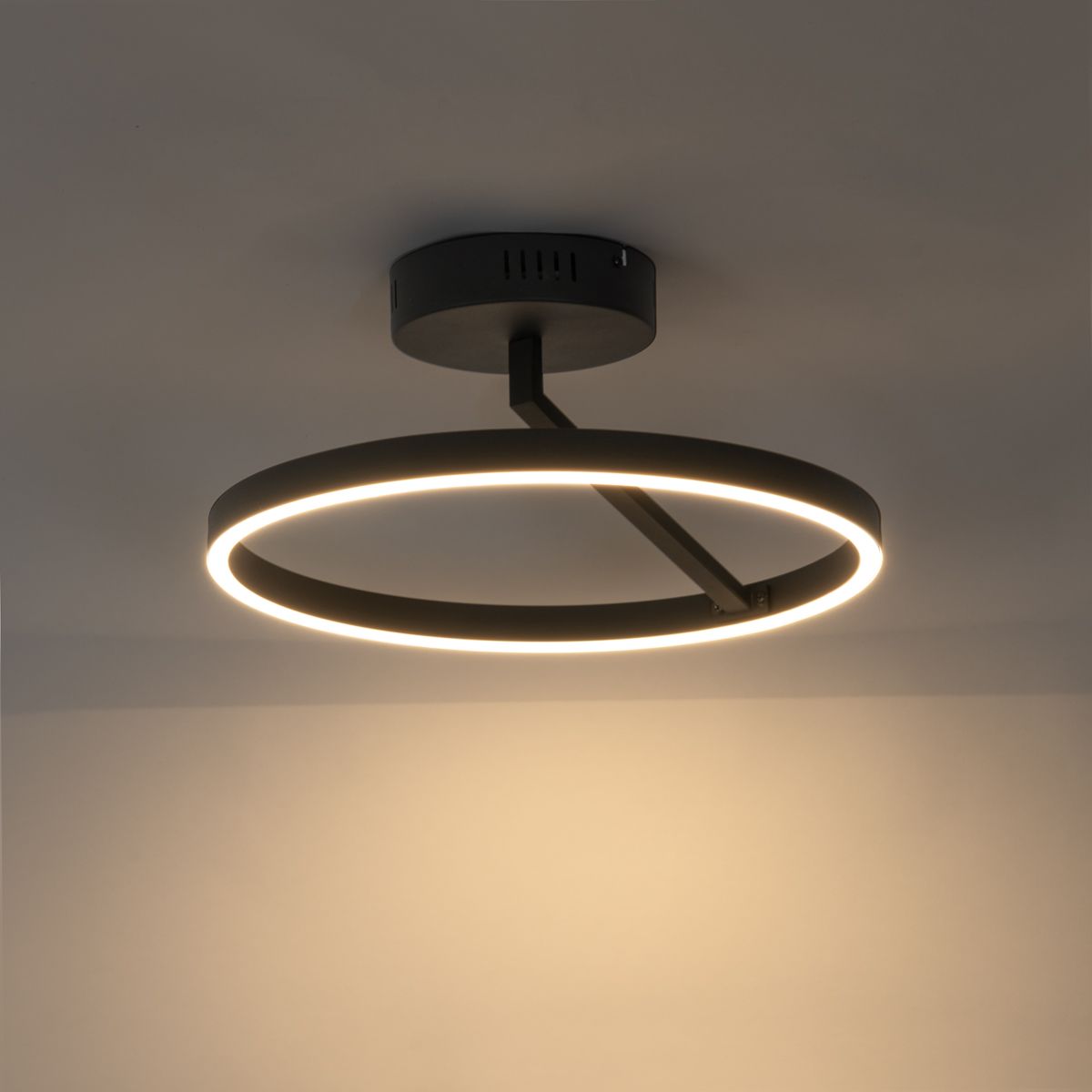 Design plafondlamp zwart incl. LED 3-staps dimbaar - Anello