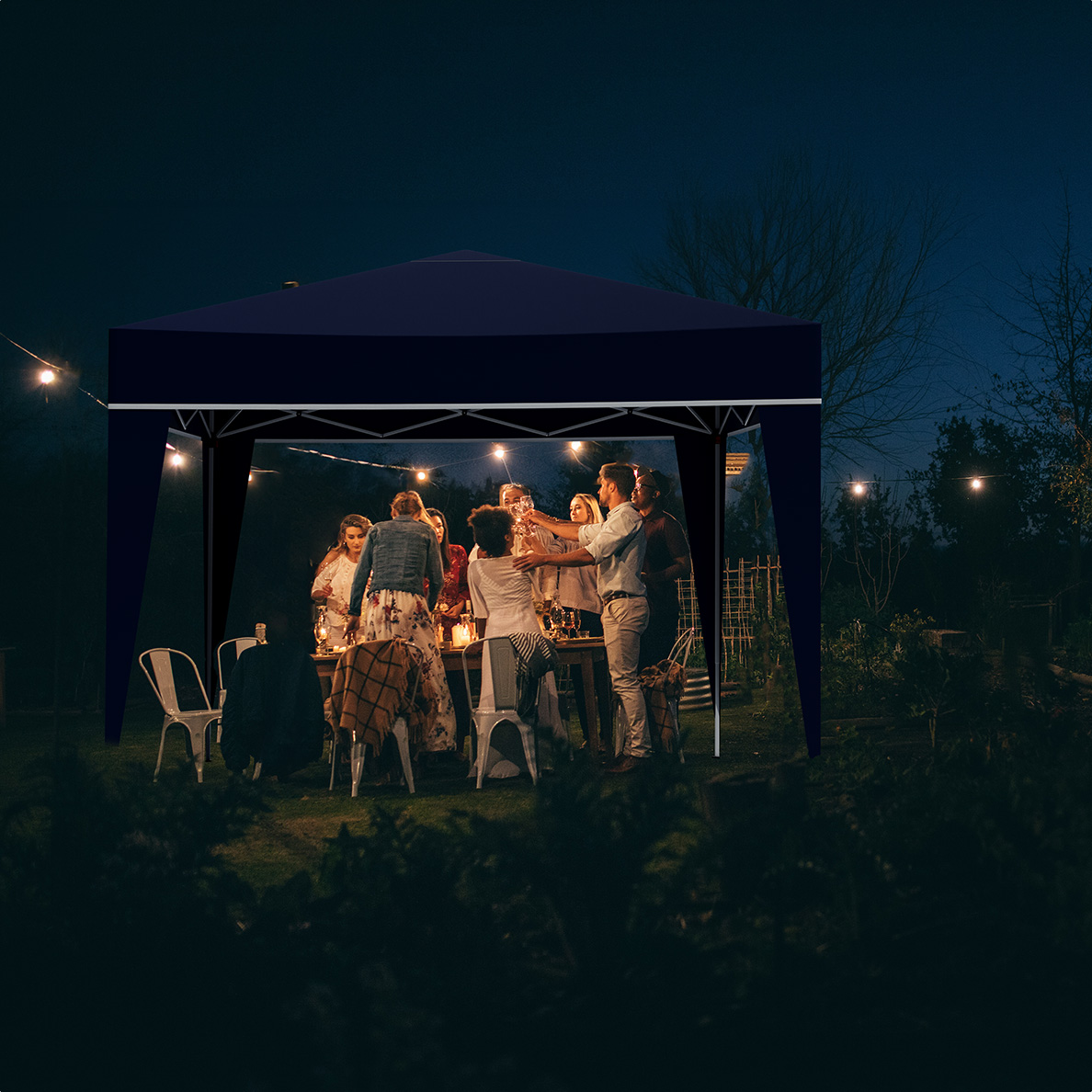 LifeGoods 3x3 m partytent  - Blue