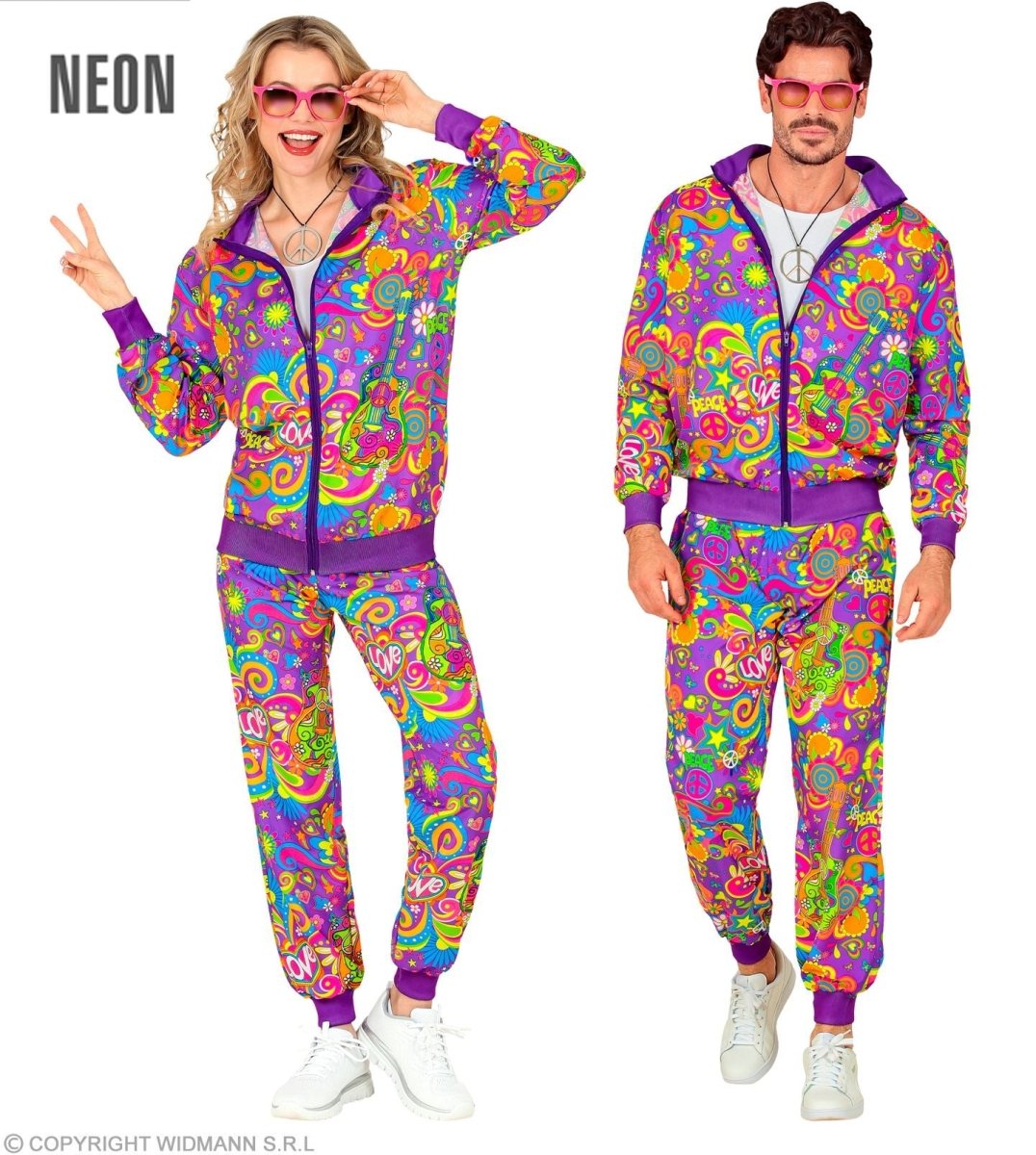 Hippie 60S Trainingspak Fout Paars