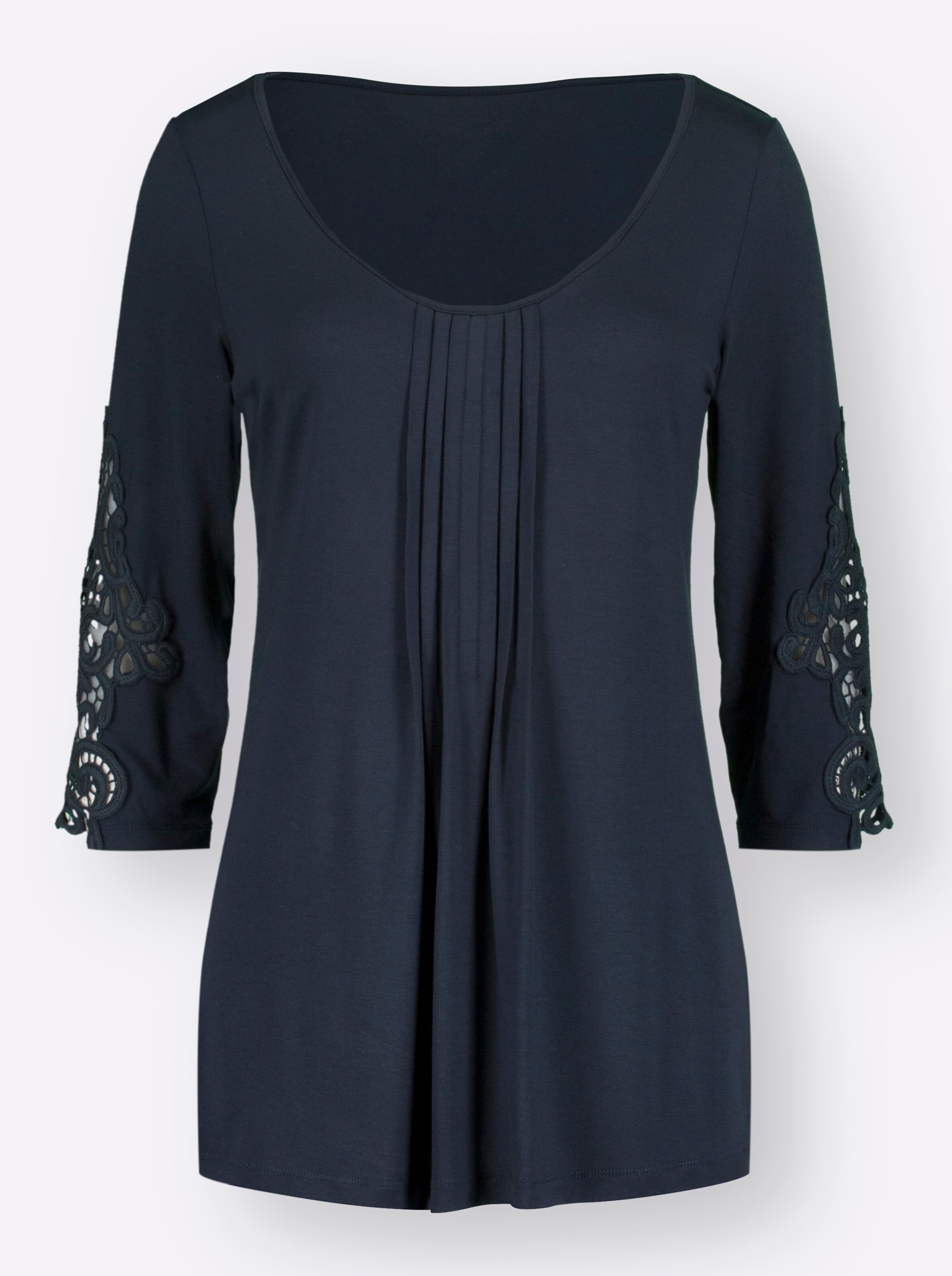 Spitzenshirt in marine