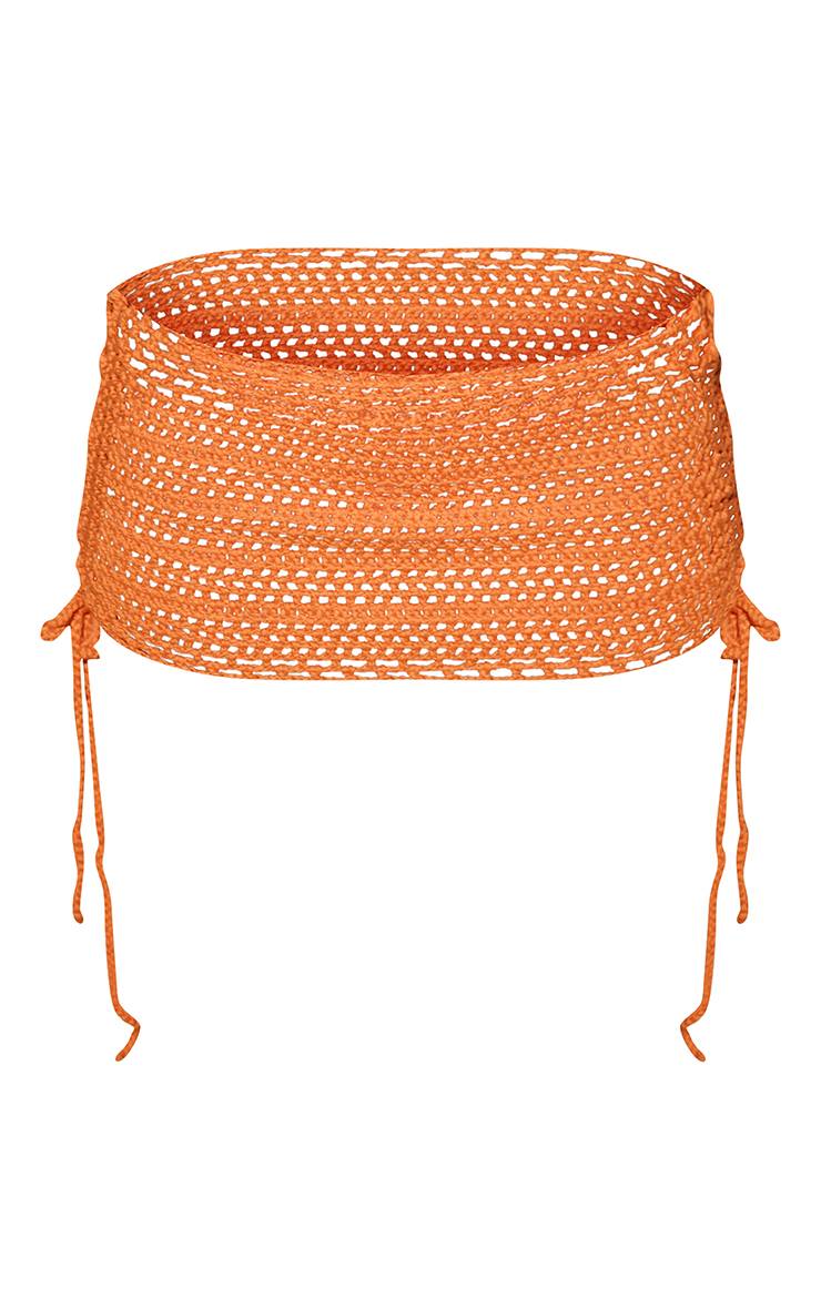 Bright Orange Mini-jupe Au Crochet