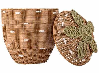 Bloomingville MINI Pelino Oppbevaringskurv med Lokk, Brun