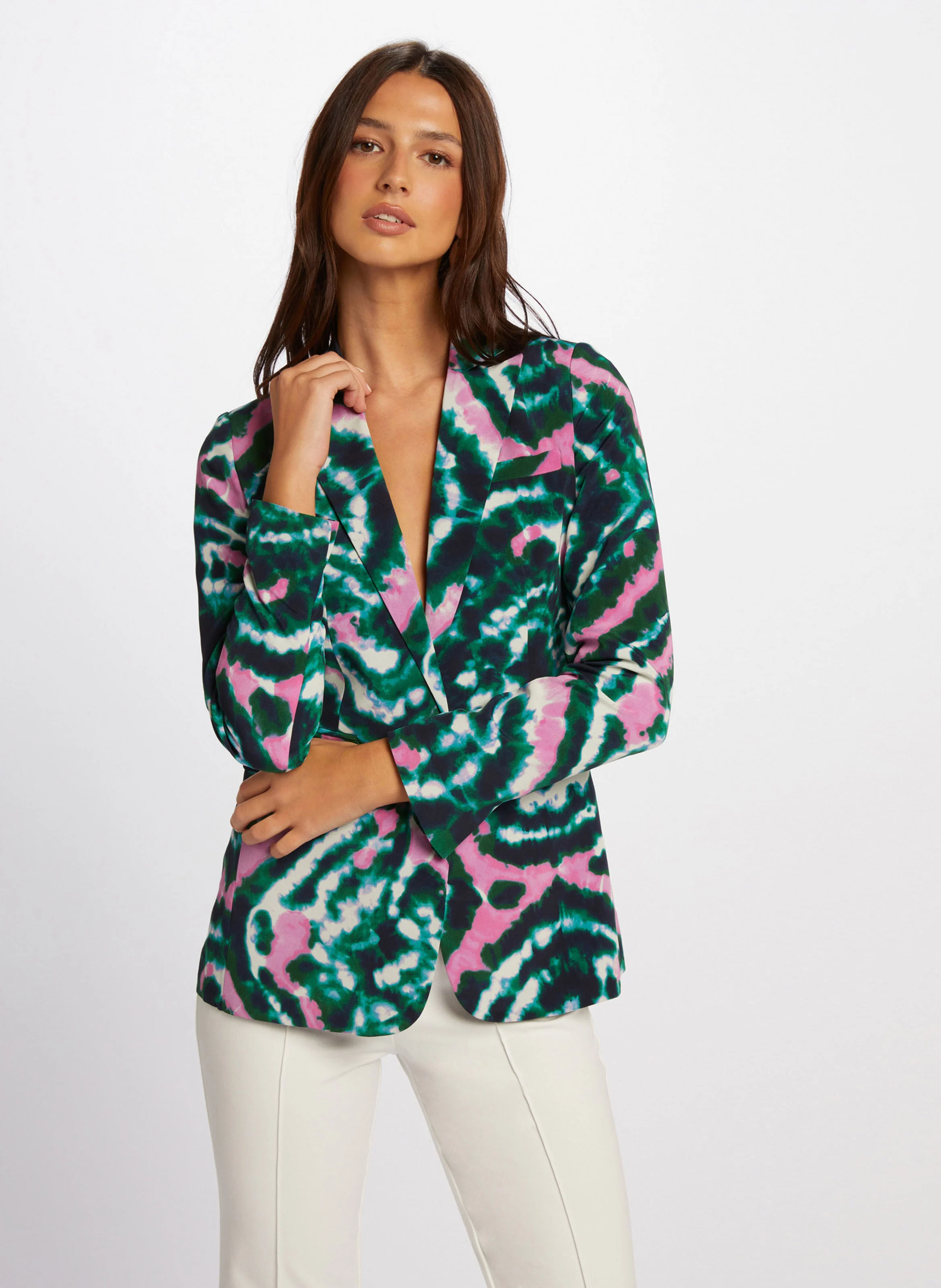 VIZA.F - Blazer cintré col cranté fluide | Multicolore