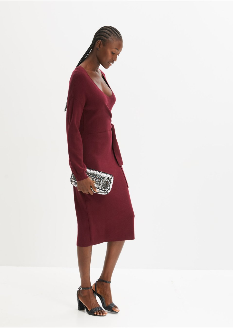 Robe en maille style portefeuille