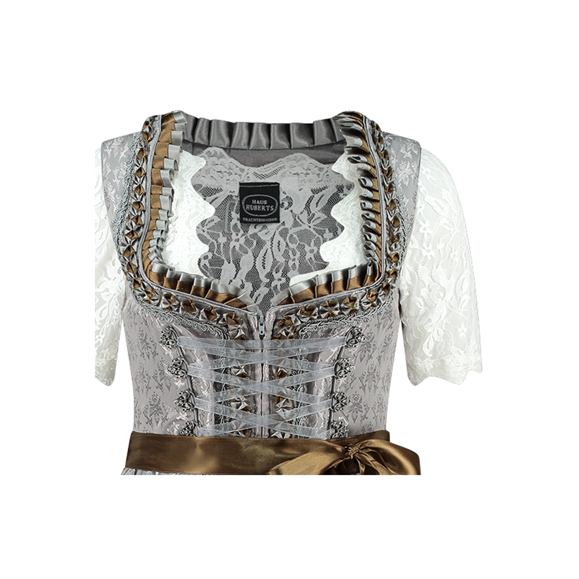 Zilveren Dirndl Jurk Oktoberfest Dames 2 Delig