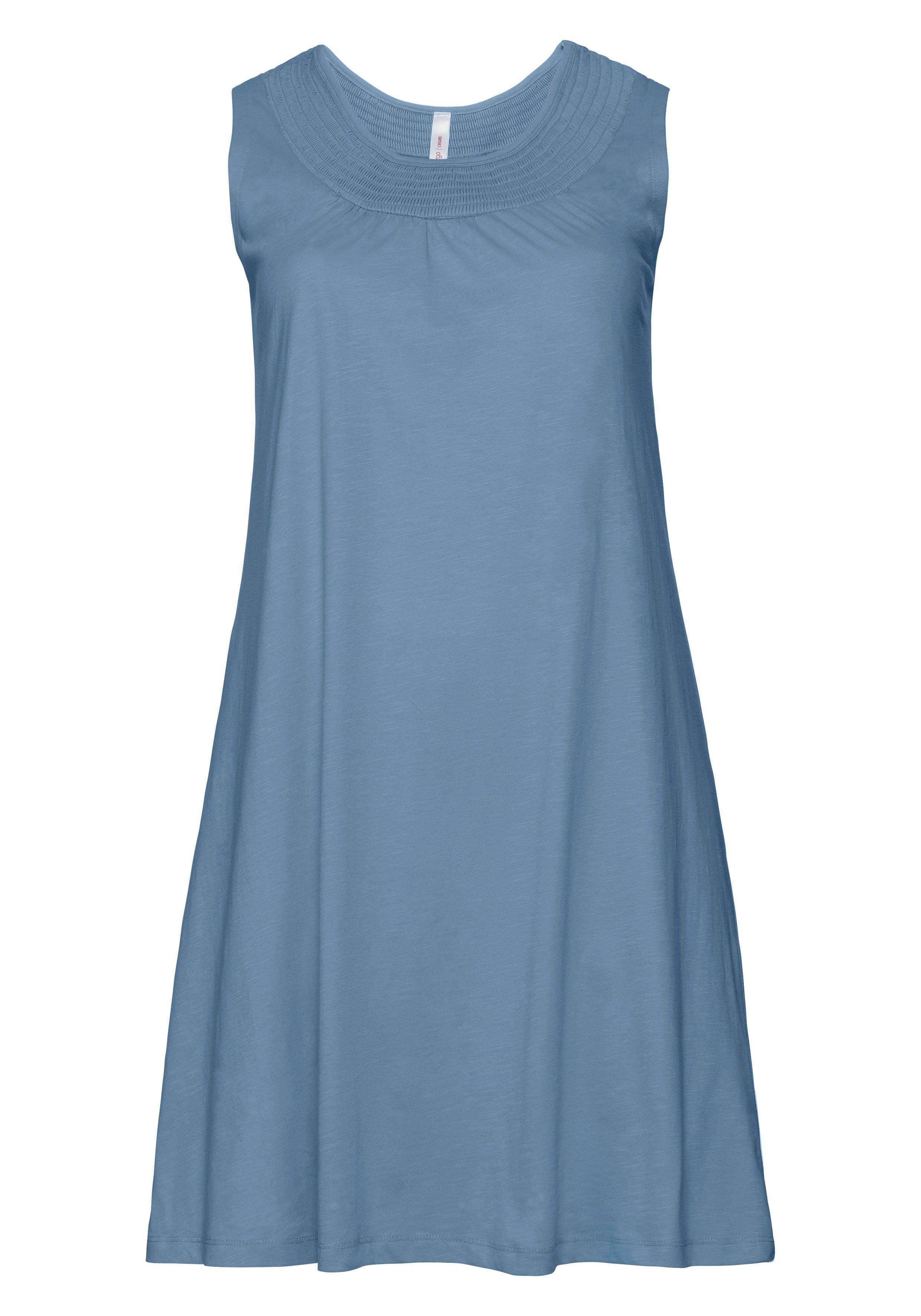 Shirtkleid mit Smok-Einsatz, in A-Linie
