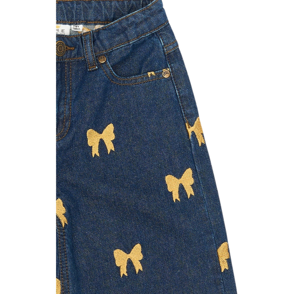 Køb The New Medium Blue Denim AOP Raquel Wide Jeans