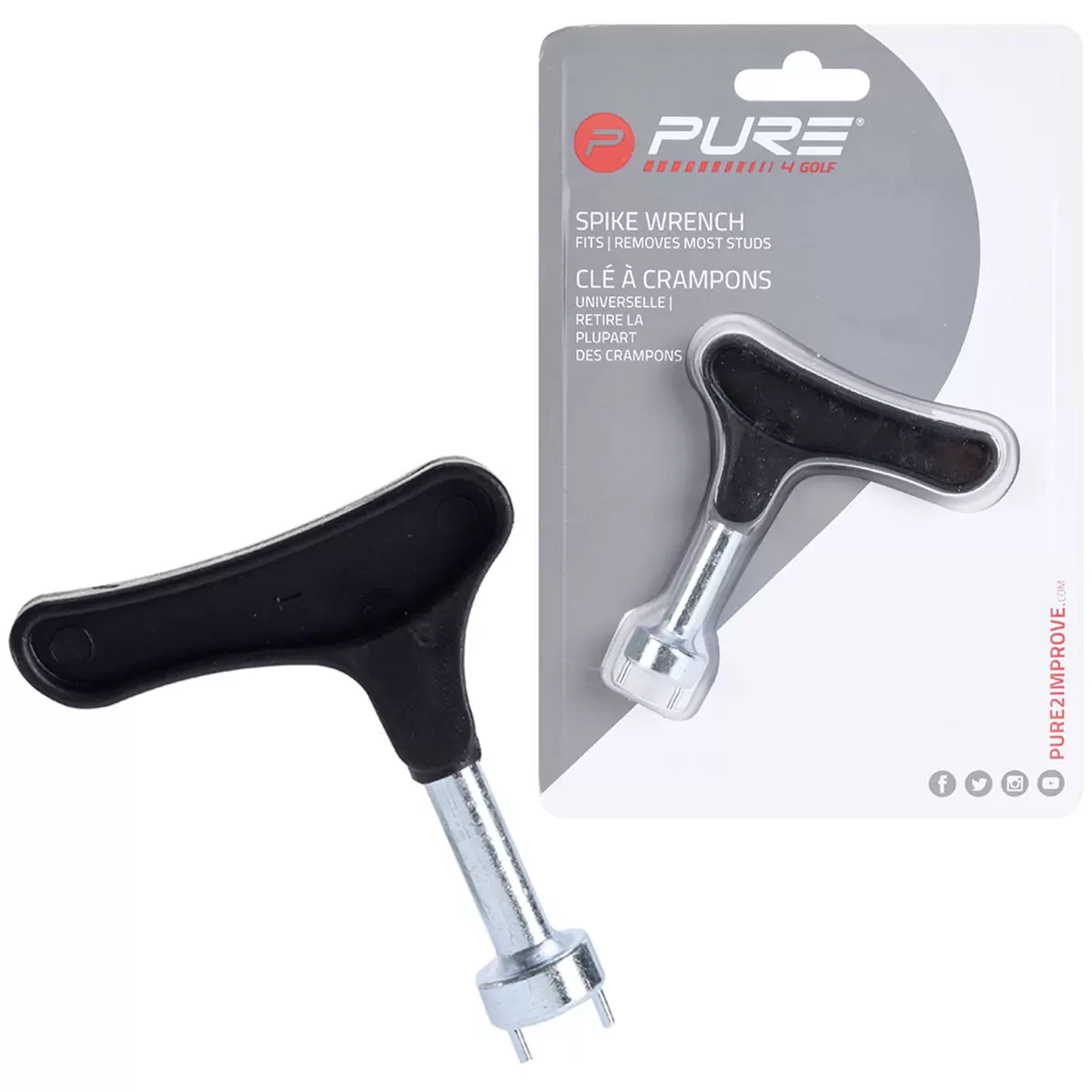 Schlüssel für Golfer-Stollen Pure2Improve schwarz,silber
