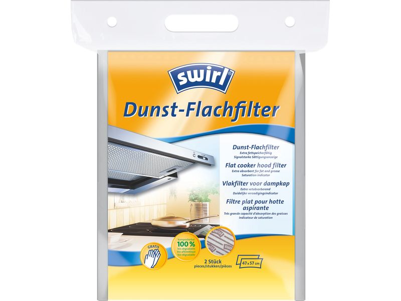 Swirl Dunstfilter Dunst-Flachfilter 2 Stück Dunstabzugshauben-Filter