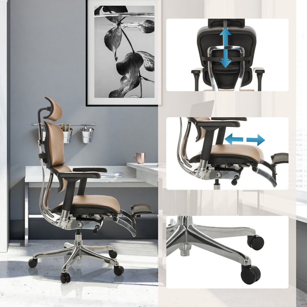 Luxus Chefsessel ERGOHUMAN PLUS LEGPRO GEN2 Leder mit Armlehnen (höhenverstellbar) hjh OFFICE