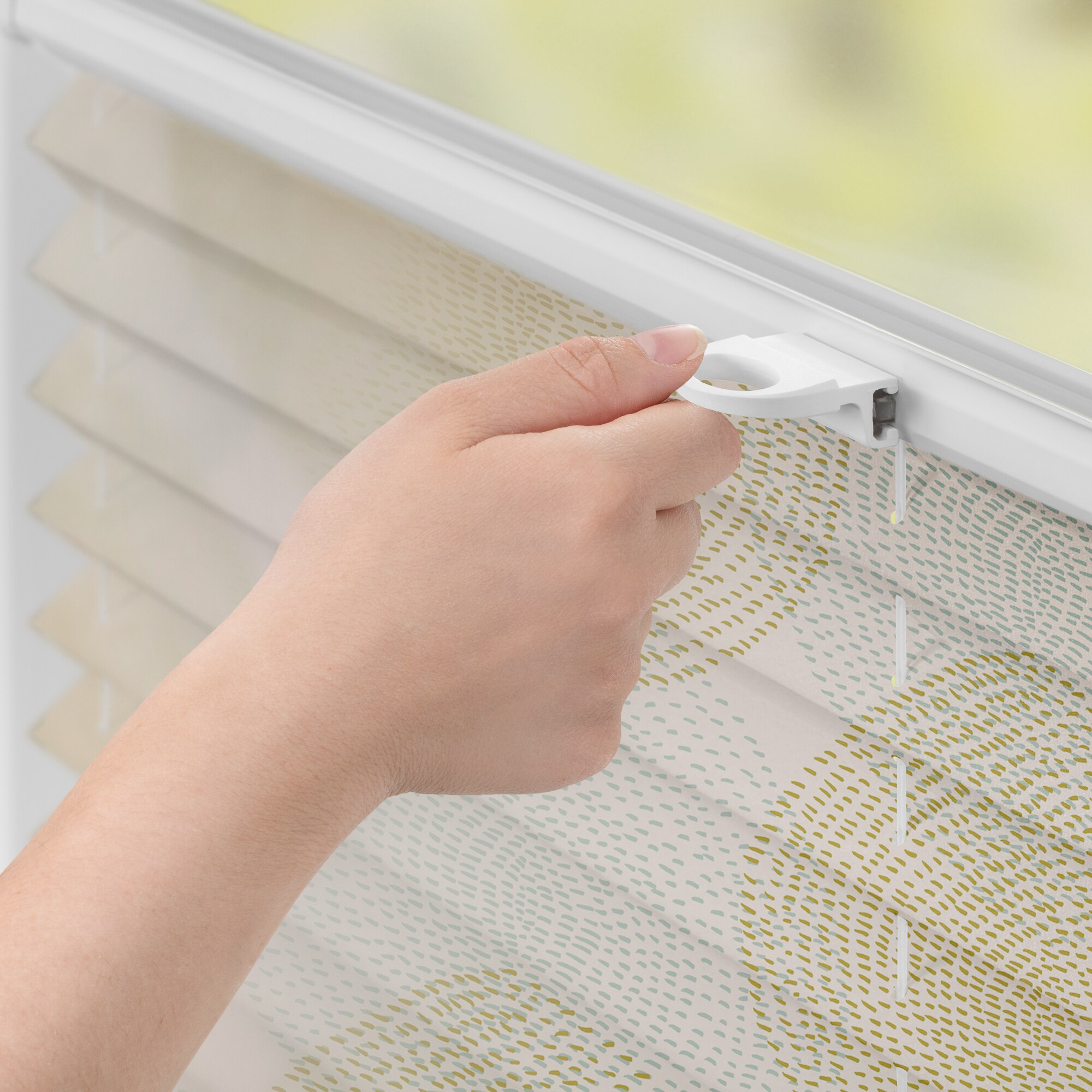 Lichtblick Plissee Klemmfix, ohne Bohren, blickdicht, Stripy Boho Drop India - Beige