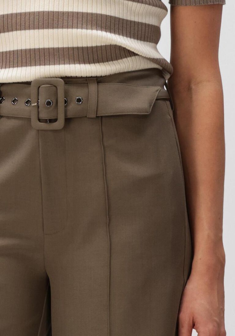 olijf co'couture wijde broek luna belt crease pant