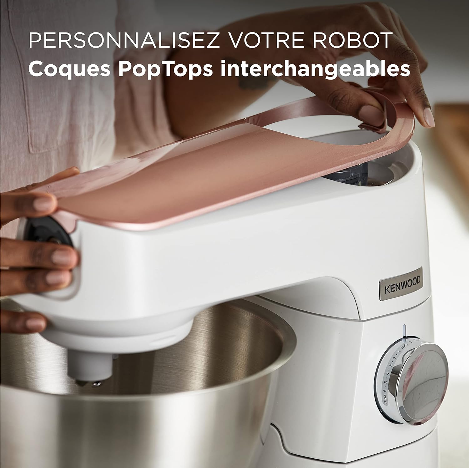 Kenwood Titanium Chef Baker XL, Robot Pâtissier avec Batteur K, Crochet Pétrisseur, Fouet et Bol de 7 Litres, KVL85.424SI, 1200W, Argent
