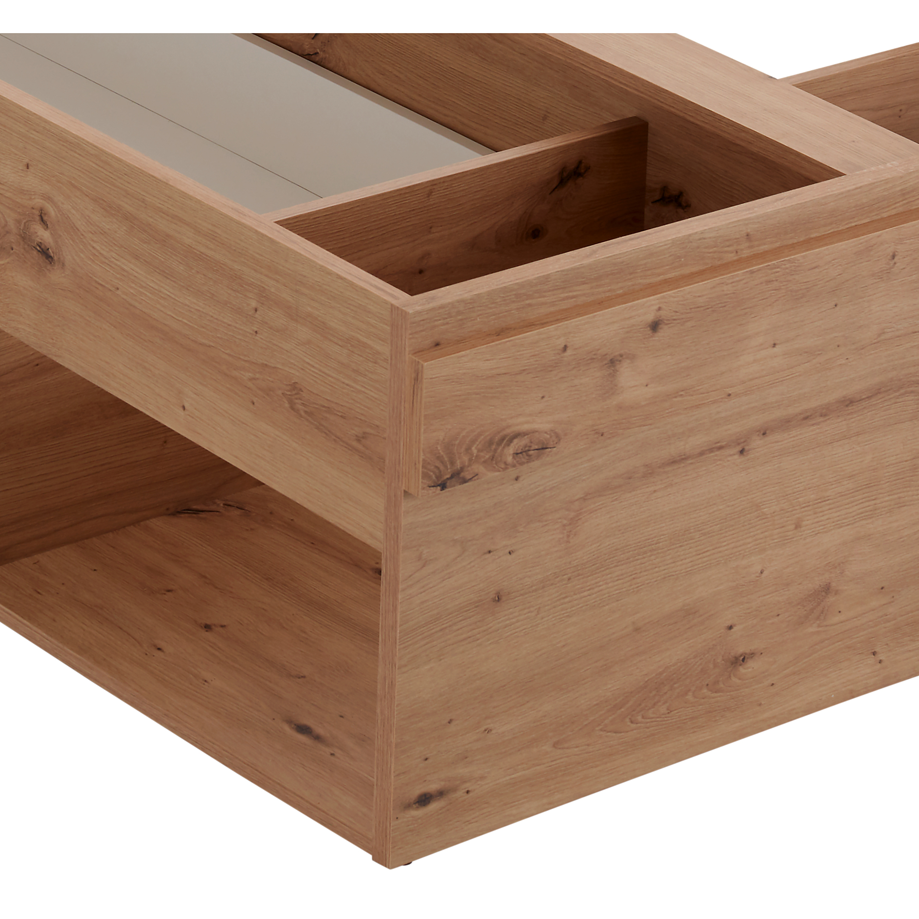Bett - Artisan Eiche-alpinweiß - 90x200 cm