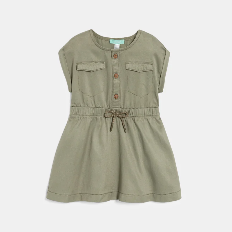 Robe saharienne vert bébé fille Vert