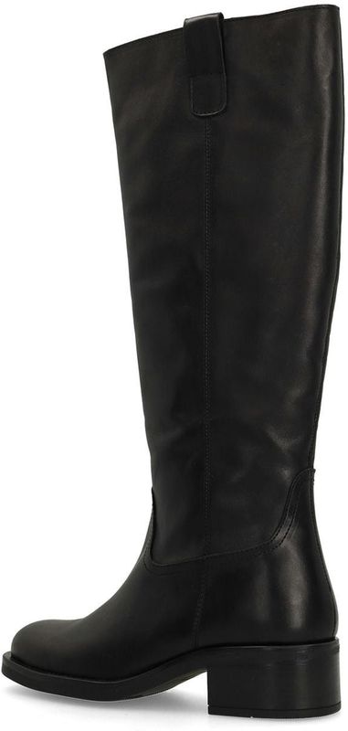 Manfield - Zwarte Leren Laarzen - Dames - Met Rits - 43 EU