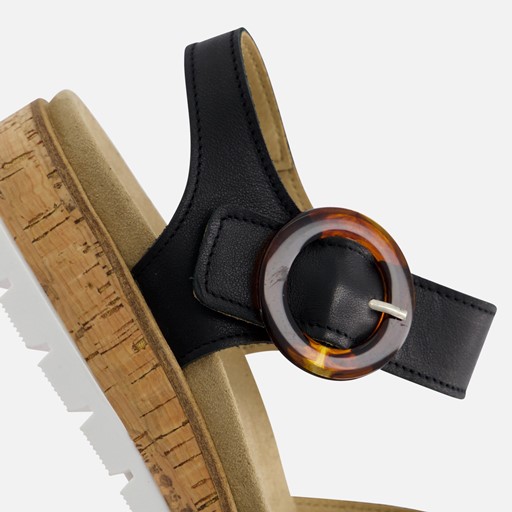 Feyn Mia 96 Sandalen zwart Leer