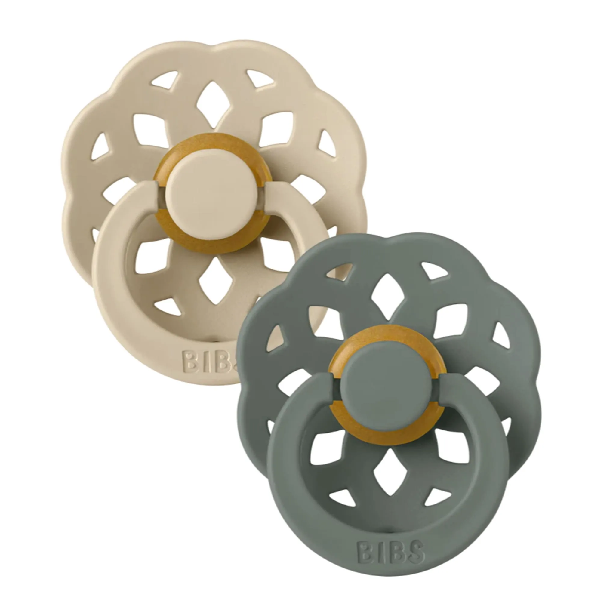 Bibs Suce Boheme 0-6m Paquet de 2 - Vanille  Pin (Grandeur 1)