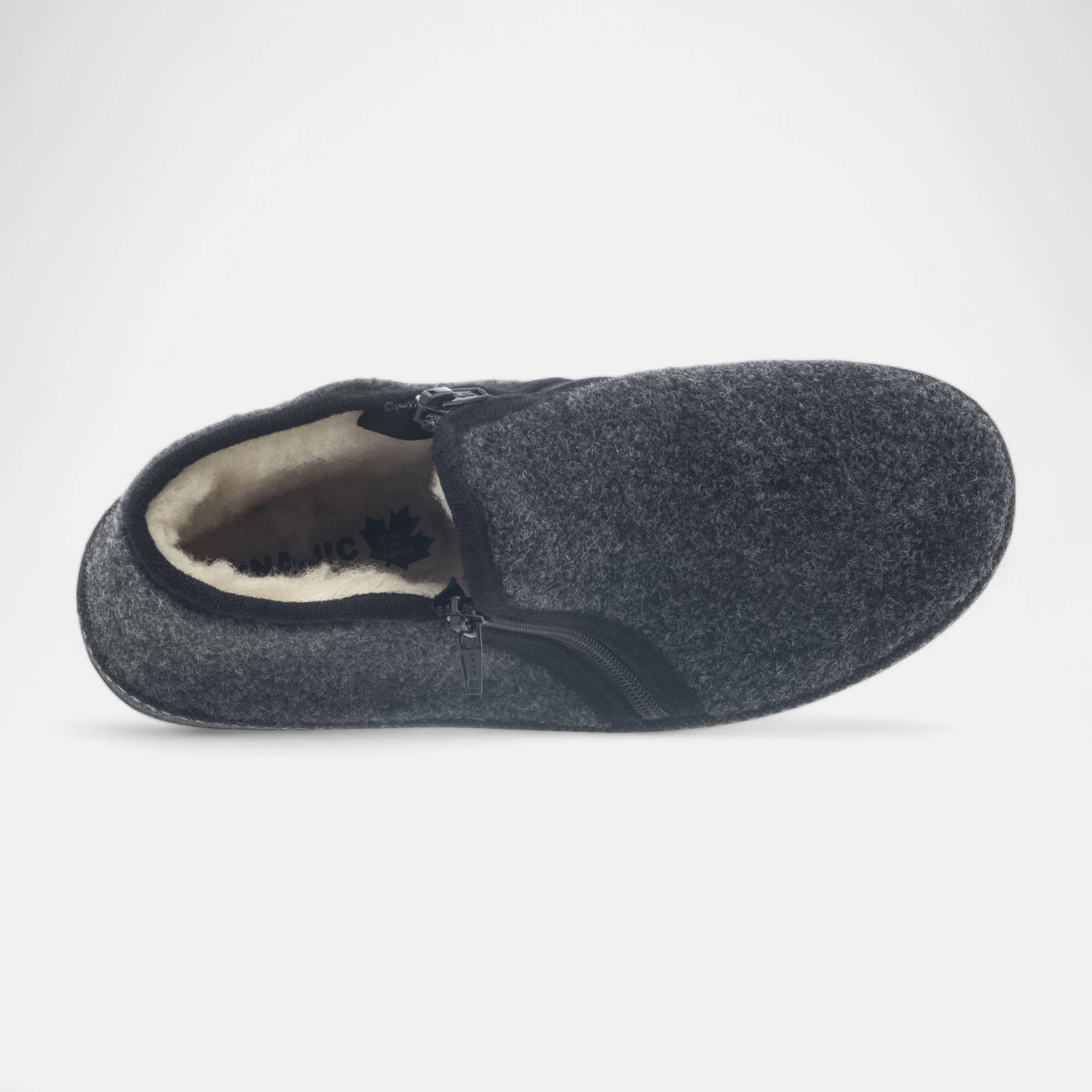 Pantoufles botillons zippés Homme gris