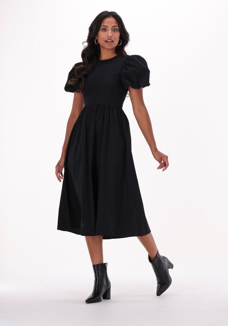 NA-KD zwarte na-kd midi jurk puff sleeve midi dress
