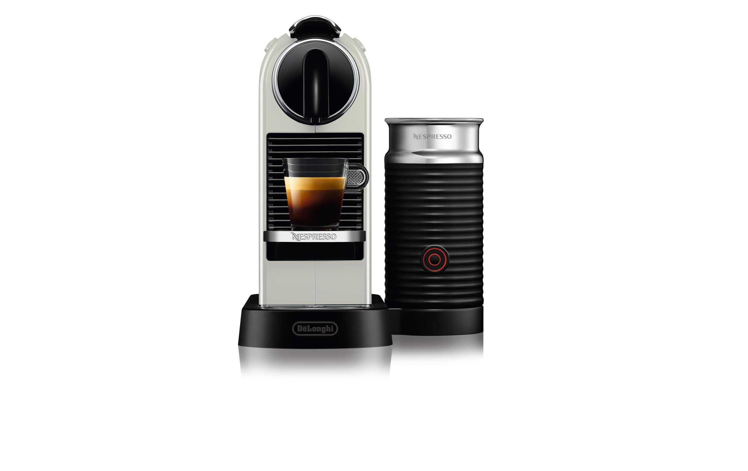 Kaffeemaschine Nespresso CitiZ & Milk EN267.WAE Weiss<br>Elegante Kapselmaschine der Original Line mit Aeroccino-Milchschäumer
