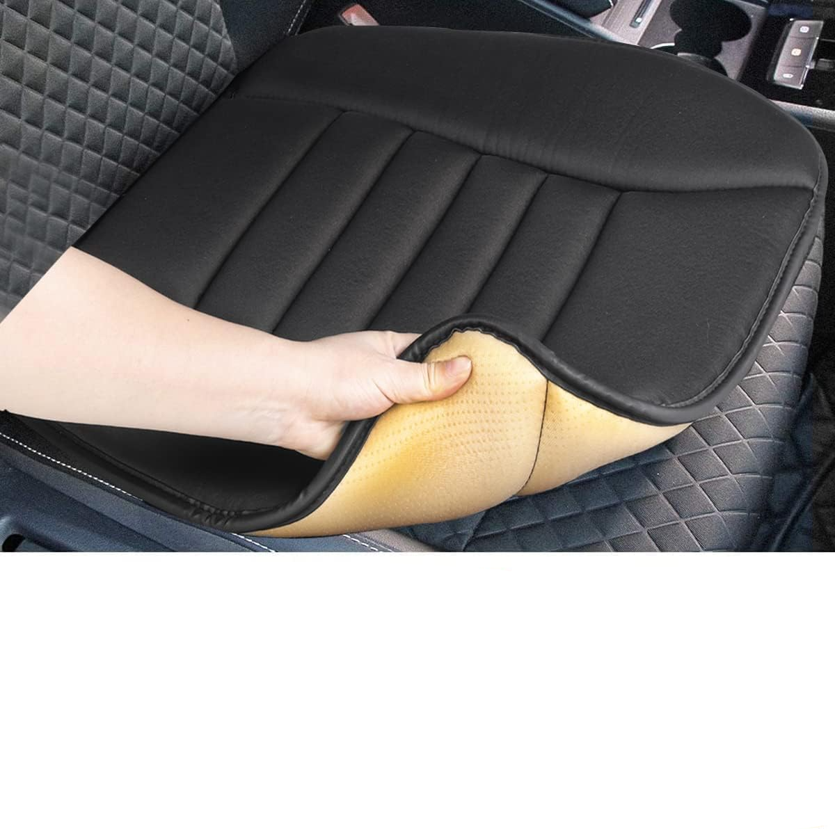 (50x48cm) Memory Foam Sitzkissen Bequemes Kissen Sitzauflage für Auto / Büro / Esszimmer - Schwarz