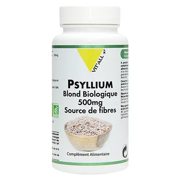 Vit'all+ Psyllium Orgânico Loiro 500mg 100 Cápsulas Vegetais