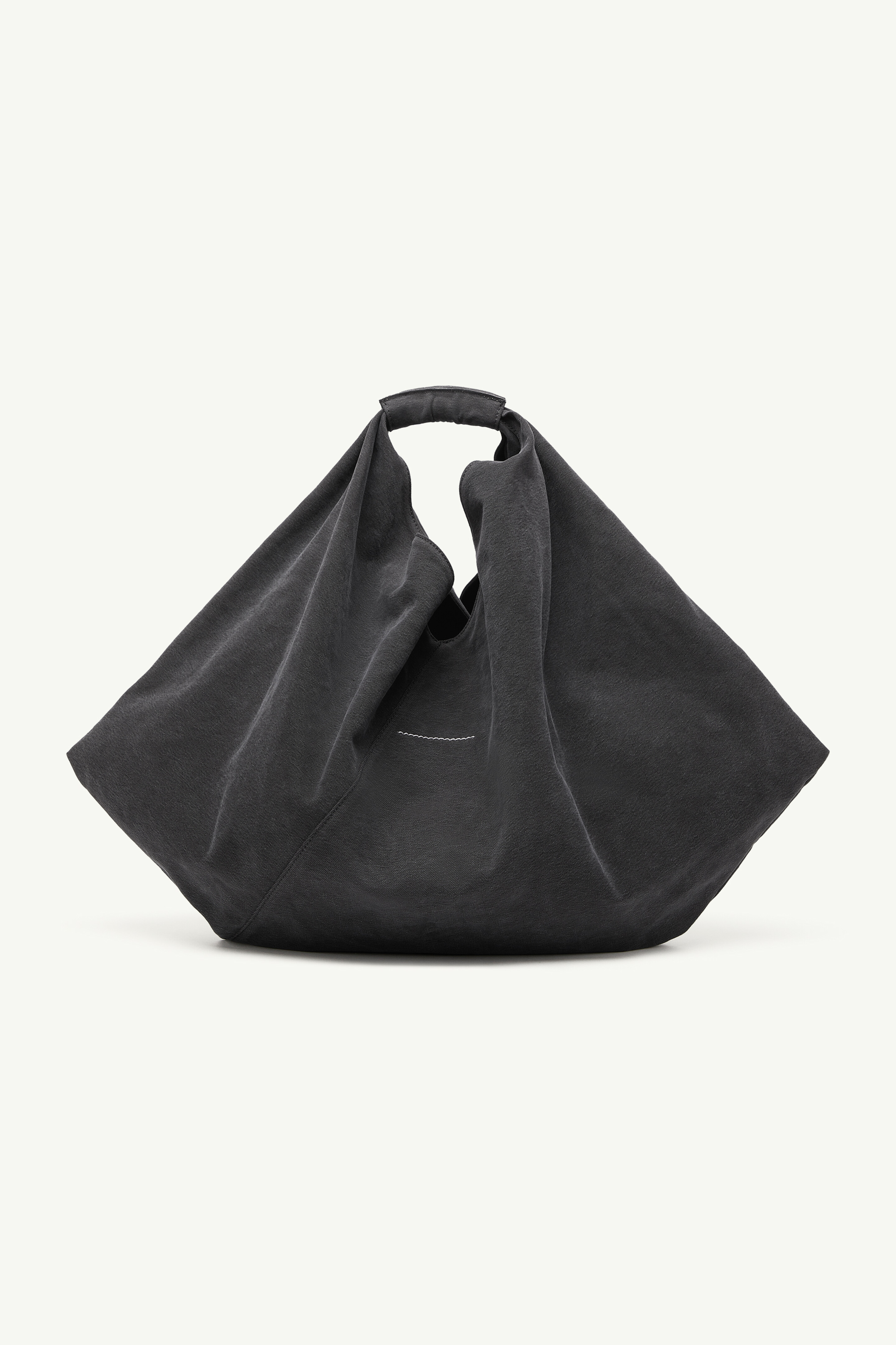 Black Suede Japanese Draped Bag Noir