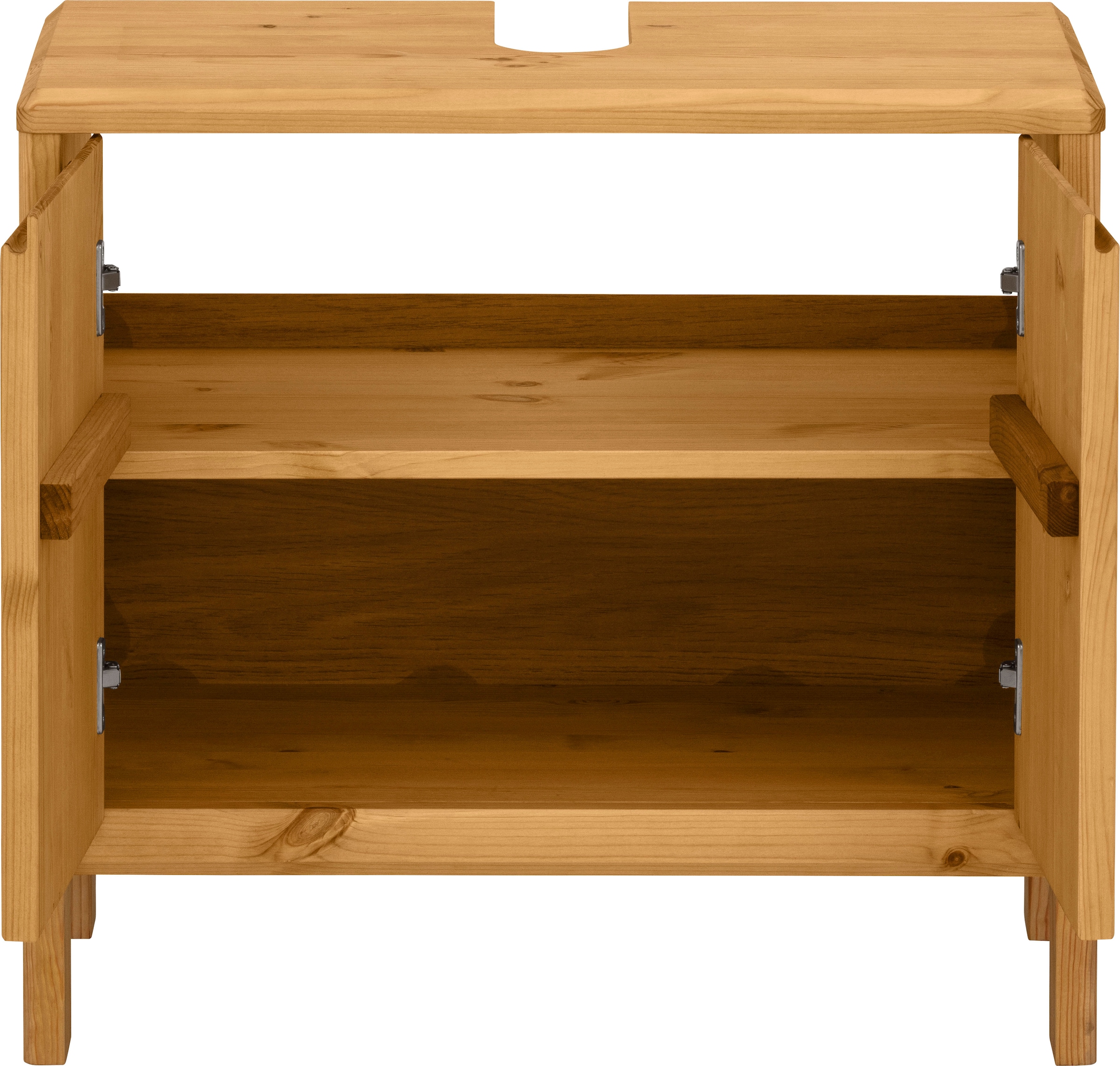 GOODproduct Waschbeckenunterschrank »Jorrick« Breite 60 cm, Kiefer mit Bio Öl/Wachs behandelt, Siphonausschnitt