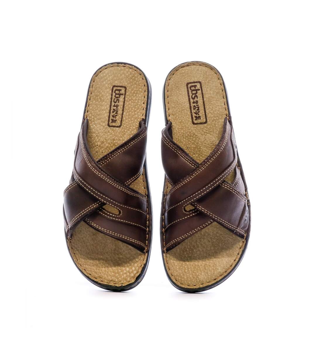 Sandales Marrons Homme TBS Mule Cuir