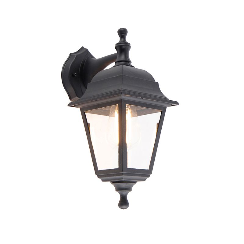 Klassieke buiten wandlamp zwart IP44 - Capital