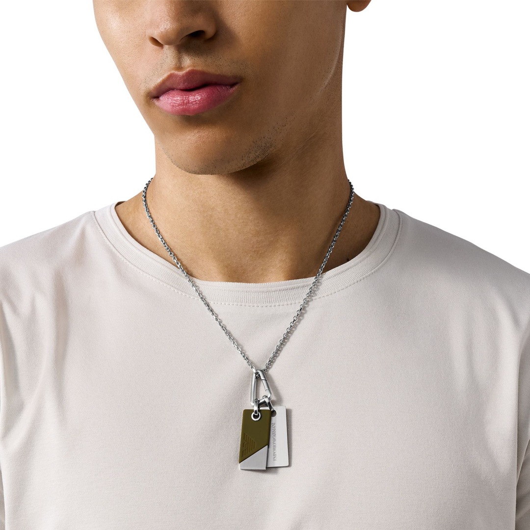 Emporio Armani Eagle Logo Kette Whistle Logo Dog Tag