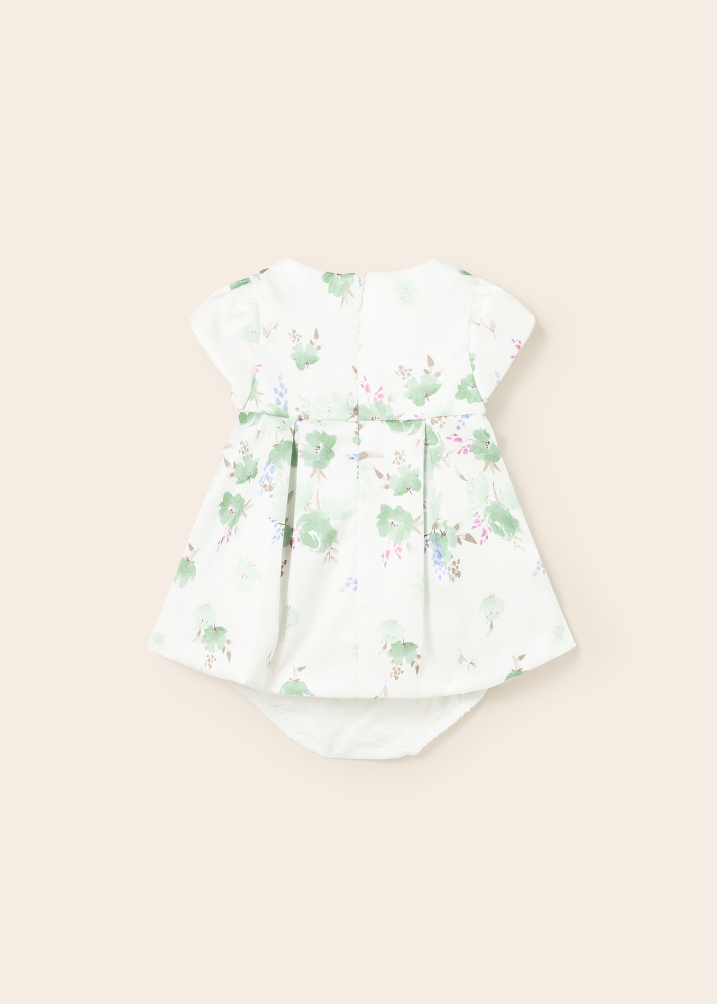 Vestido formal estampado com capa para fralda para recém-nascido