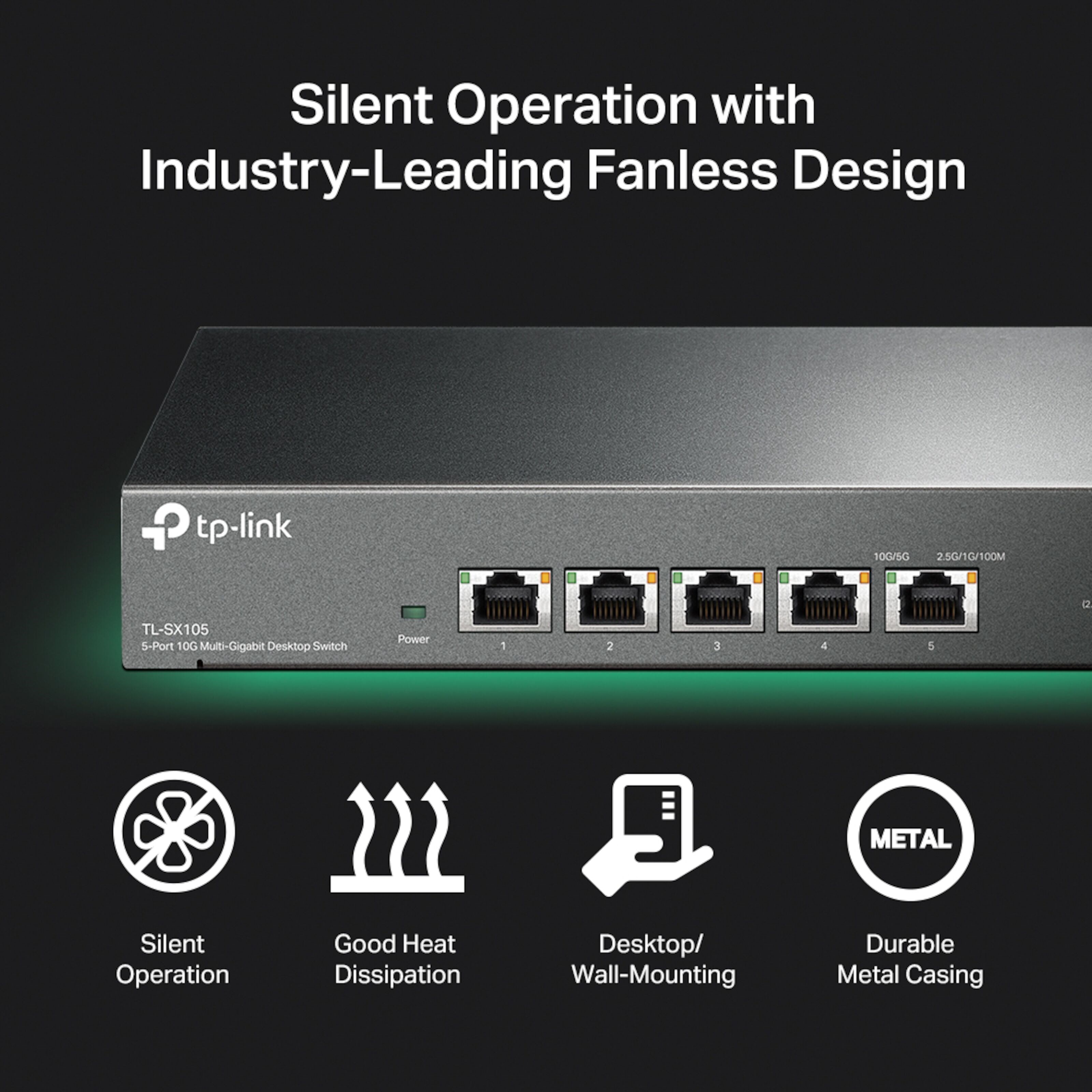 TP-link TL-SX105 Gigabitswitch 5 porter 10 Gb/s