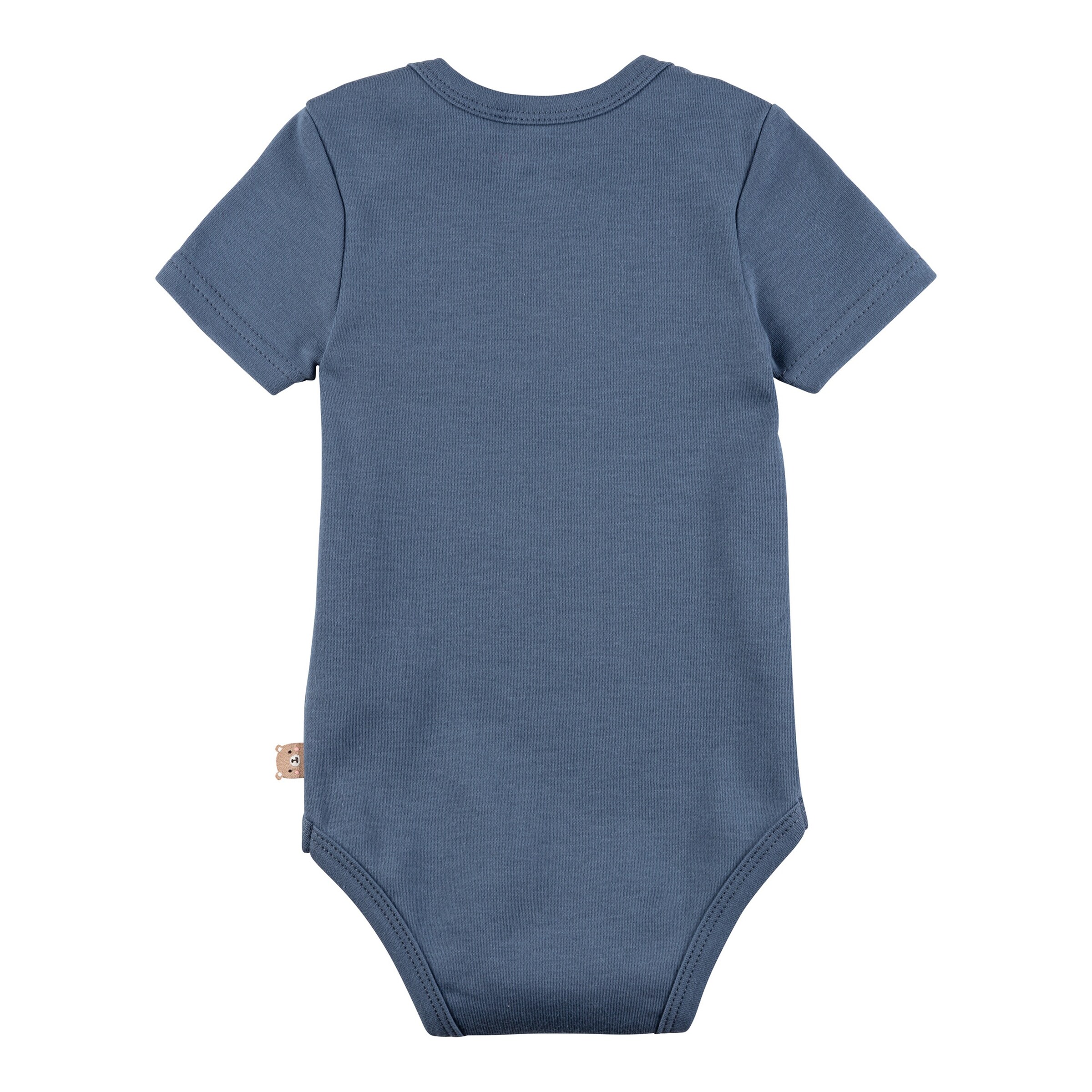 Bornino - Tiny Friends 2er-Pack Bodys kurzarm Ringel Bär blau/natur
